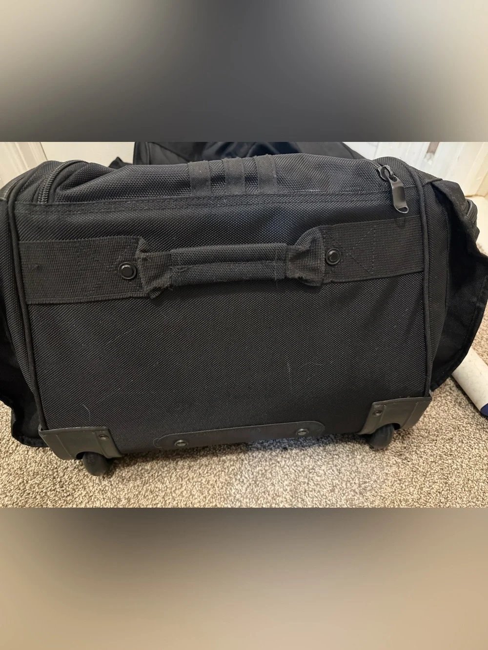 Adidas Black Rolling Duffel Bag (Large) - Wheeled Travel Bag